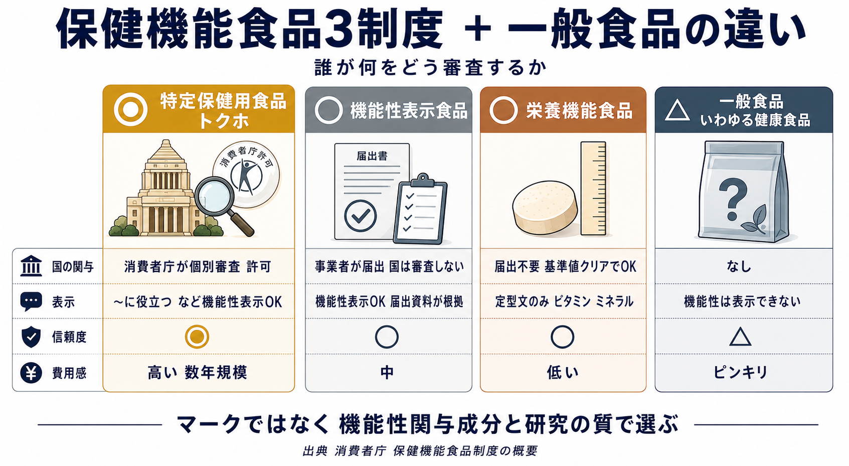 3制度の比較図 誰が何をどう審査するか